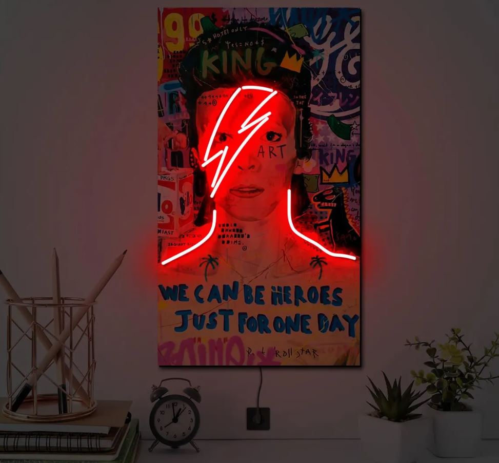 Картина с неоном David Bowie | купить картину в Картина с неоном David Bowie